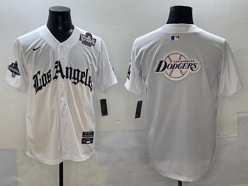 Men Los Angeles Dodgers Blank White Five generations Joint Name 2025 Nike MLB Jersey style 74->los angeles dodgers->MLB Jersey
